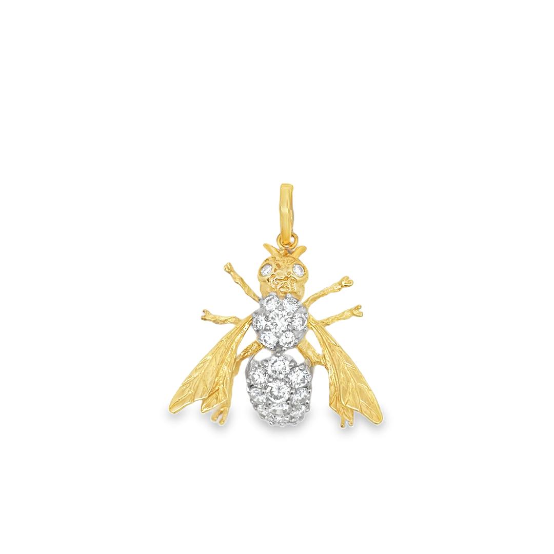 Vintage Diamond Bee in 14K