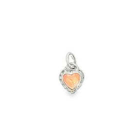 Coral and Diamond Heart in 14k