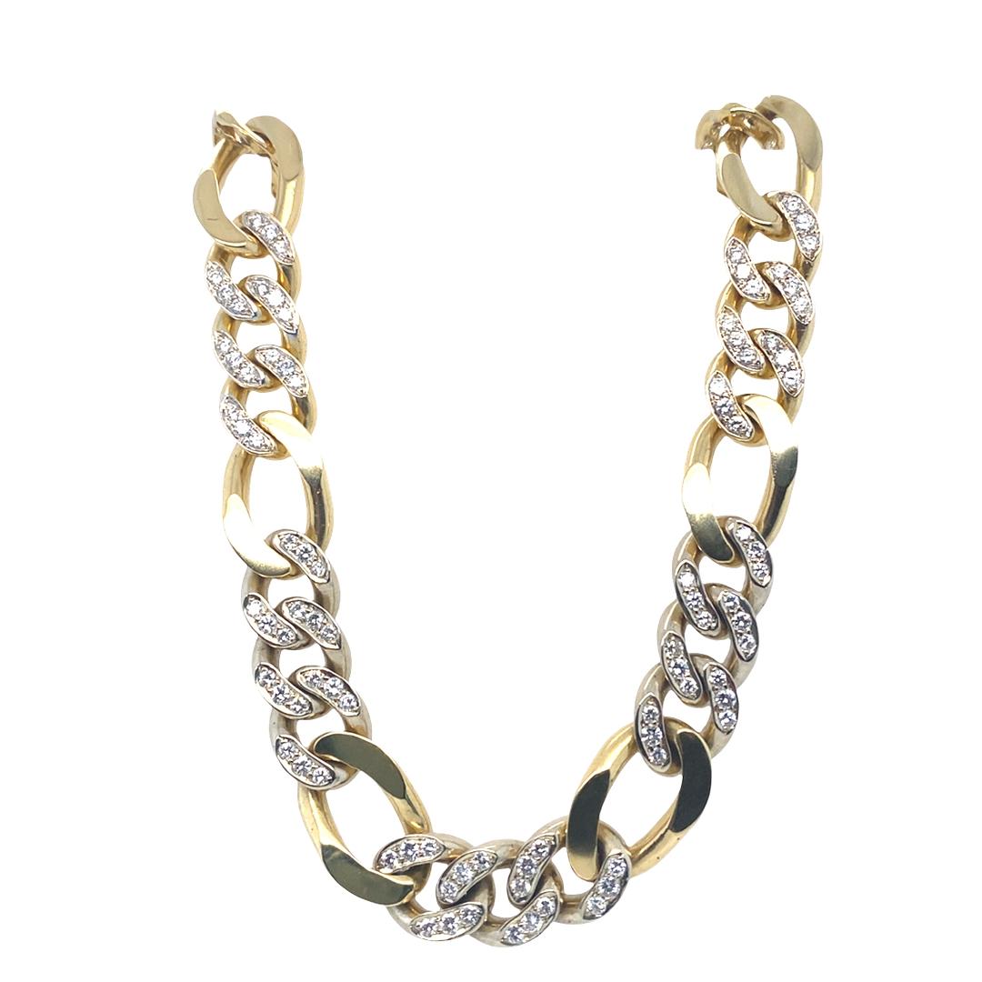 Vintage Diamond Curb Link Chain in 18k