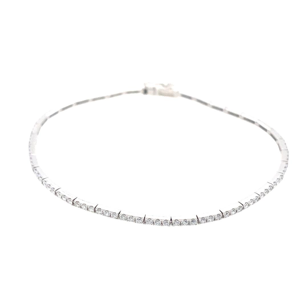 Vintage Diamond Line Bracelet in 14K White Gold