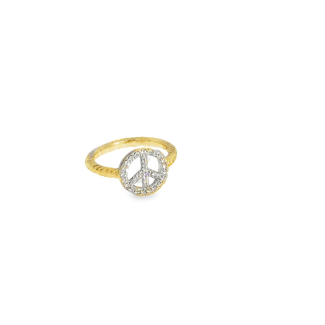 David Yurman Diamond Peace Ring in 18K