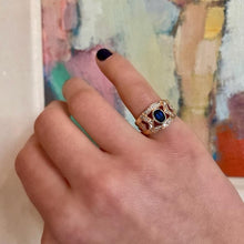 Load image into Gallery viewer, Sapphire and Diamond Ring in 14k
