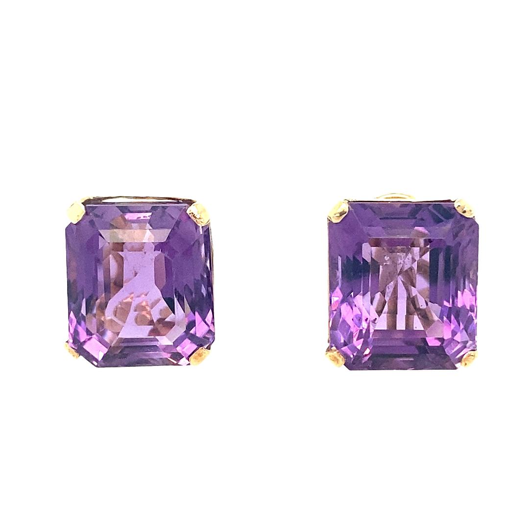 Amethyst Earrings in 14k