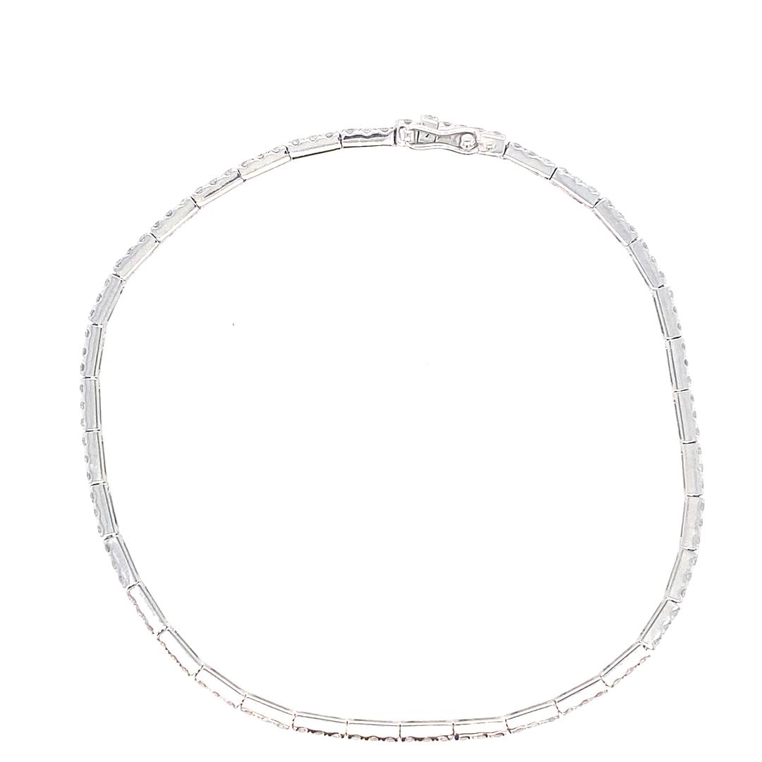 Vintage Diamond Line Bracelet in 14K White Gold