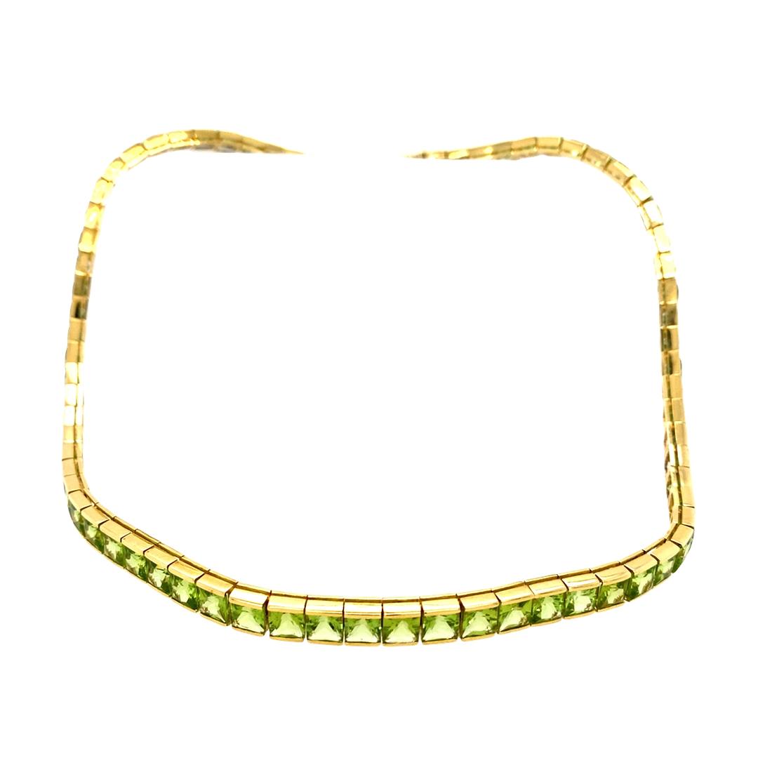 Peridot Necklace in 14k