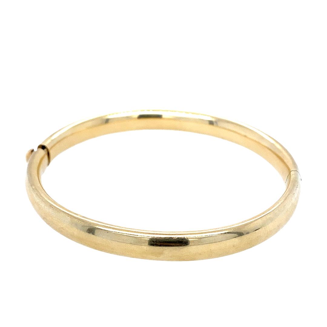 Vintage Oval Hinge Bangle in 14k