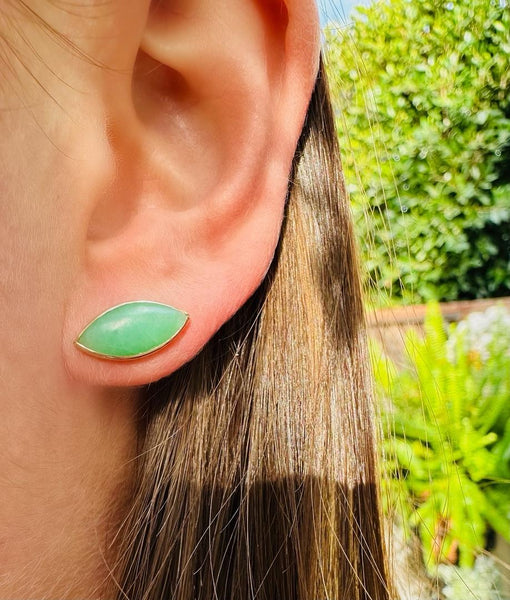 Vintage Jade Stud Earrings