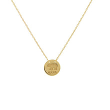 Load image into Gallery viewer, Etched Mama Bear Mini Disc Adjustable Necklace in 14K
