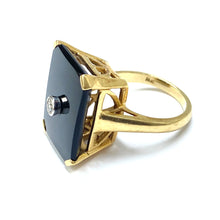 Load image into Gallery viewer, Onyx &amp; Diamond Ring 14k
