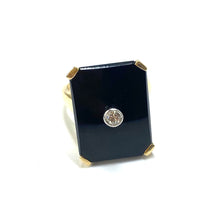 Load image into Gallery viewer, Onyx &amp; Diamond Ring 14k
