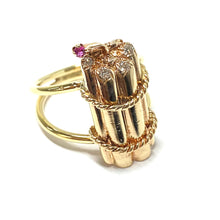 Load image into Gallery viewer, Vintage “Dynamite” Ring with Rubies &amp; Diamonds in 14k

