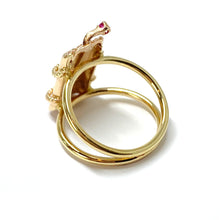 Load image into Gallery viewer, Vintage “Dynamite” Ring with Rubies &amp; Diamonds in 14k

