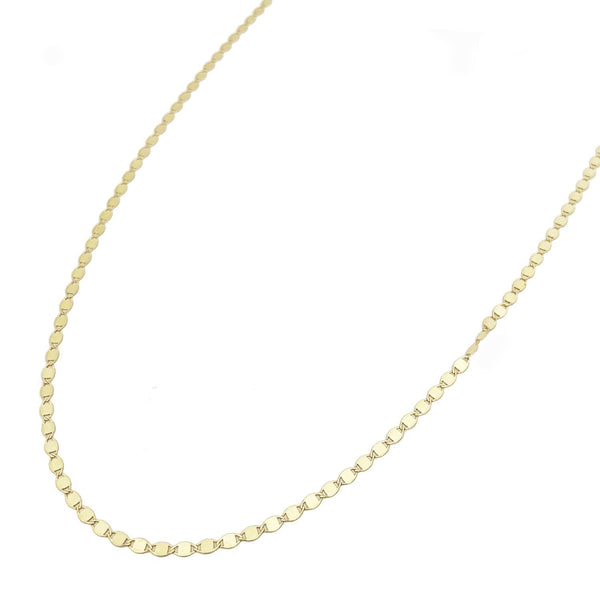 Flat Shiny Disc Necklace in 14k