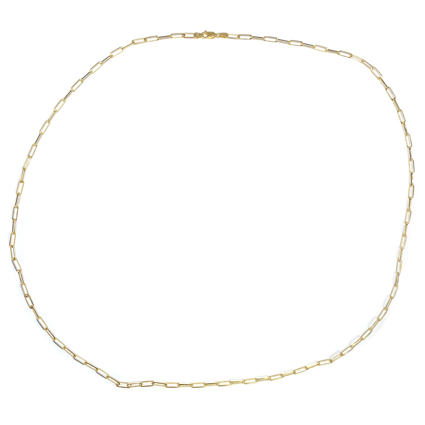 Small Paperclip Link Necklace in 14k